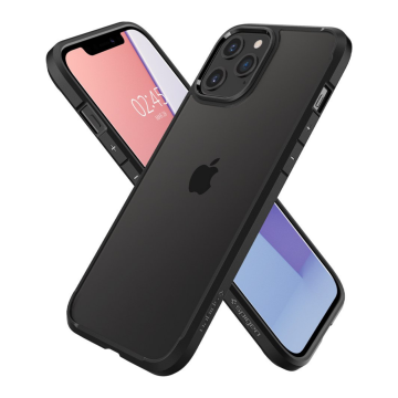 iPhone 12 Pro Max Kılıf, Spigen Crystal Hybrid Matte Black