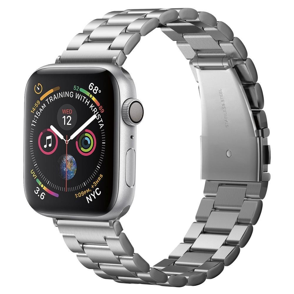 Apple Watch Serisi (49mm/45mm/44mm/42mm) Kayış Kordon, Spigen Watch Modern Fit Silver