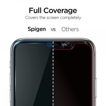 iPhone 11 / XR Cam Ekran Koruyucu Kolay Kurulum, Spigen AlignMaster Full Cover Glass Black