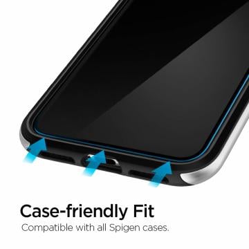 iPhone 11 Pro / XS / X Cam Ekran Koruyucu Kolay Kurulum, Spigen AlignMaster Full Cover Glass Black