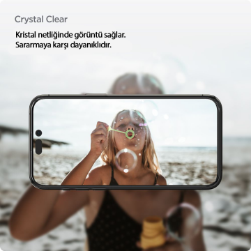 iPhone 14 Pro Cam Ekran Koruyucu, Spigen Tam Kaplayan Glas.tR Slim Full Cover