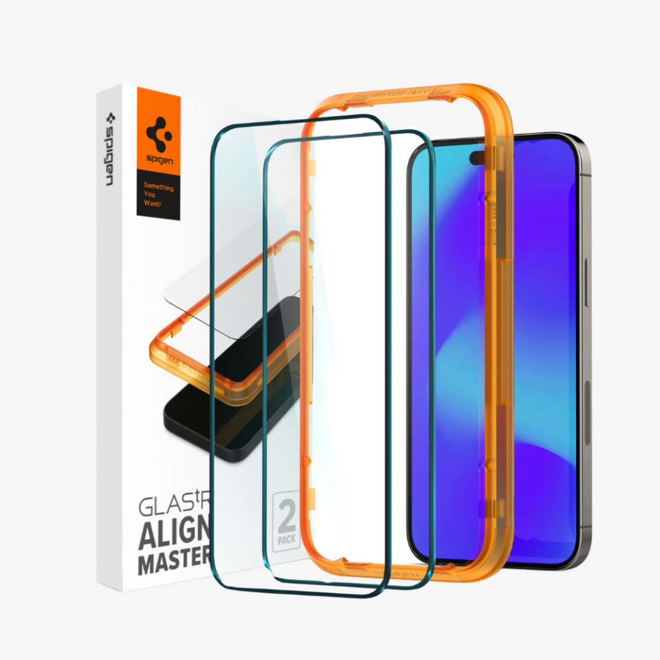 iPhone 14 Pro Max Cam Ekran Koruyucu, Spigen Kolay Kurulum Glas.tR AlignMaster Full Cover (2 Adet) Black