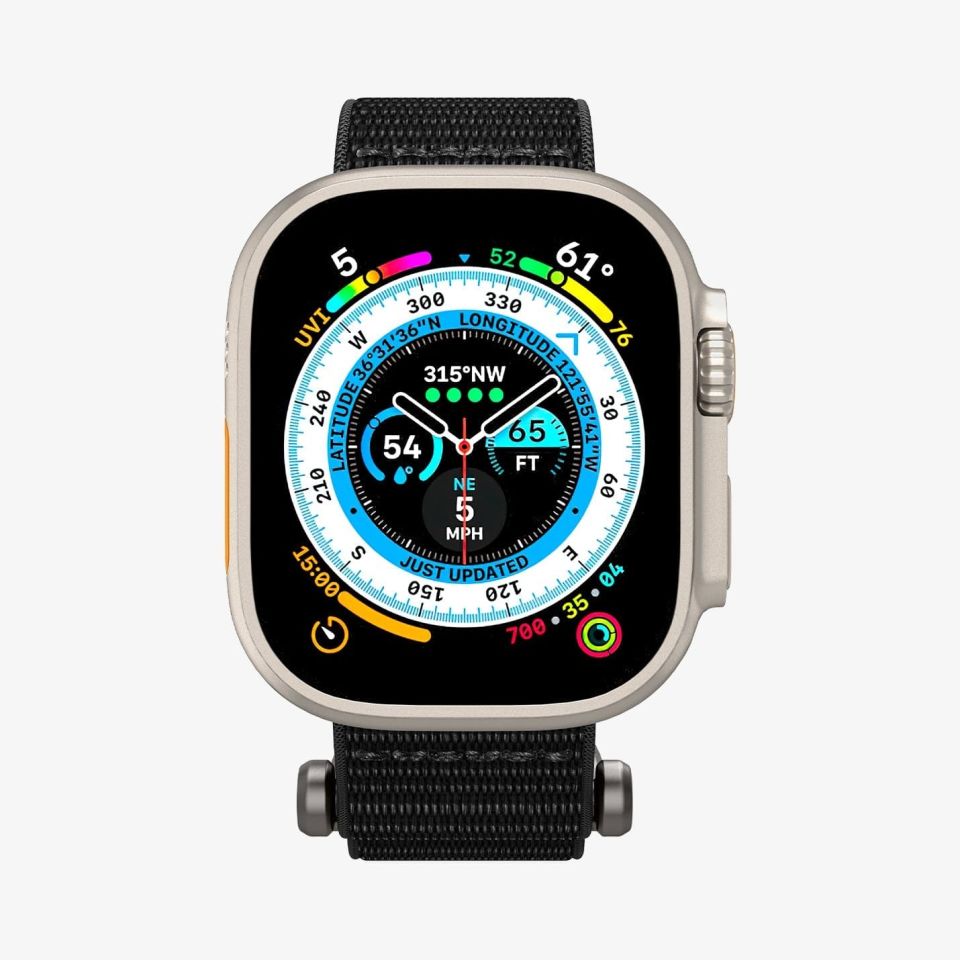 Apple Watch Serisi (49mm / 45mm / 44mm / 42mm) Watch Kayış Kordon, Spigen Band DuraPro Flex Black