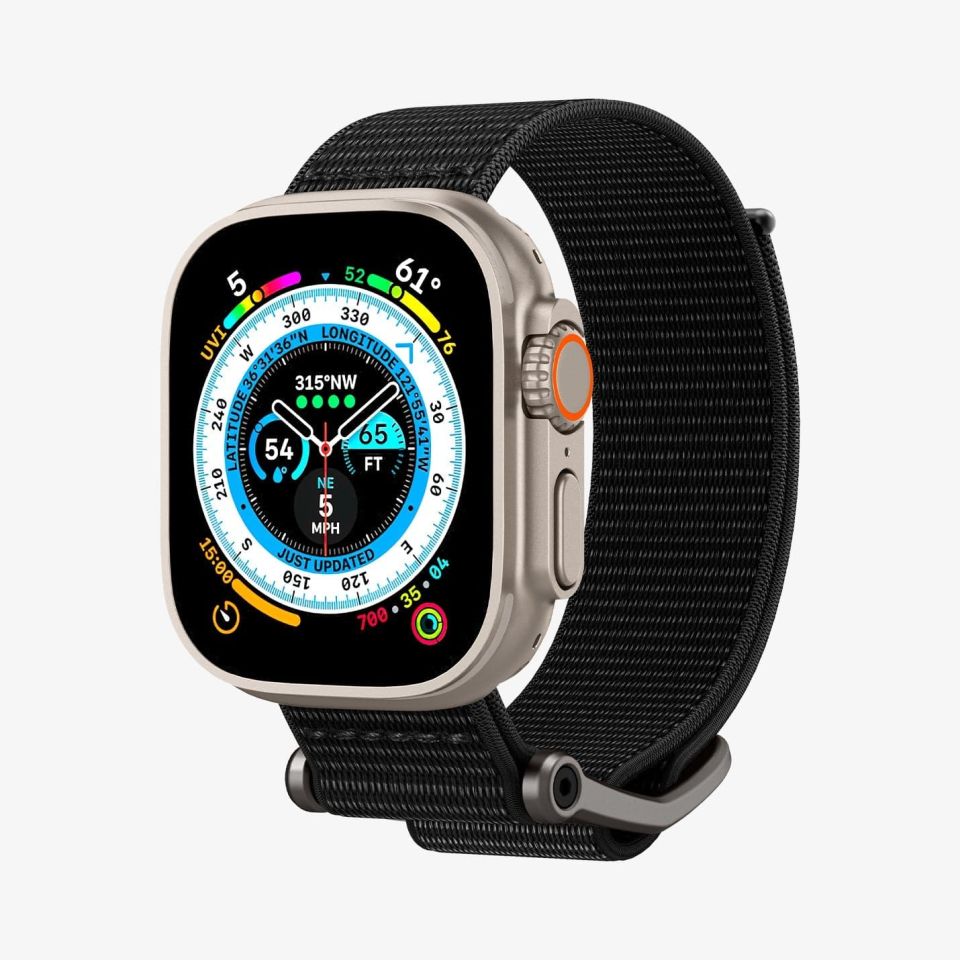 Apple Watch Serisi (49mm / 45mm / 44mm / 42mm) Watch Kayış Kordon, Spigen Band DuraPro Flex Black