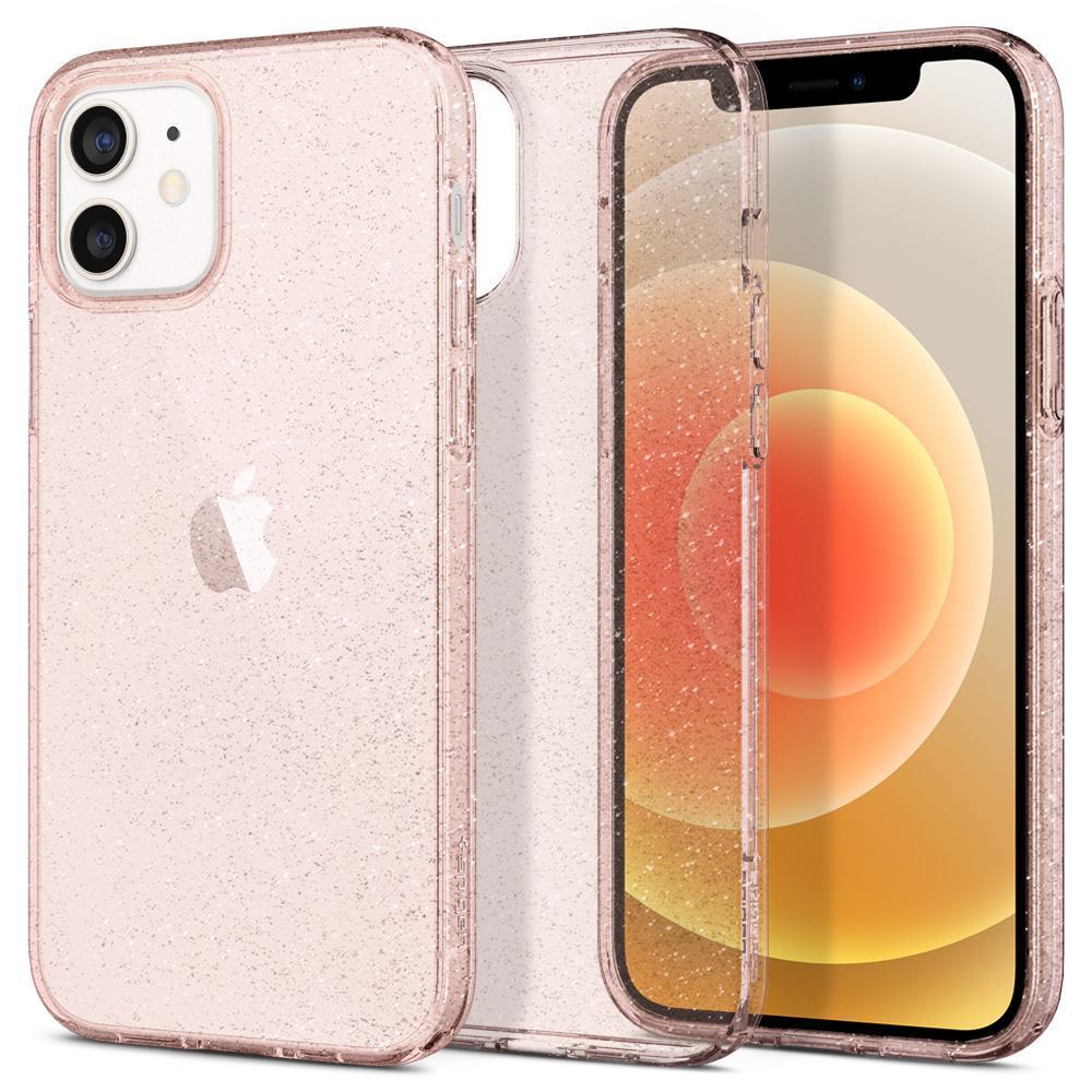 iPhone 12 / iPhone 12 Pro Kılıf, Spigen Liquid Crystal Glitter Rose Quartz