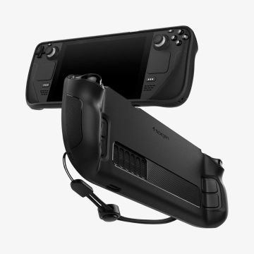 Spigen Steam Deck ile Uyumlu Kılıf Rugged Armor Black Matte Black