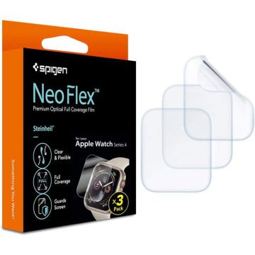 Apple Watch Serisi (44mm) Ekran Koruyucu, Spigen Film Neo Flex HD (3 Adet)