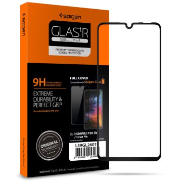 Huawei P30 Lite Cam Ekran Koruyucu, Spigen Full Cover Glass Black