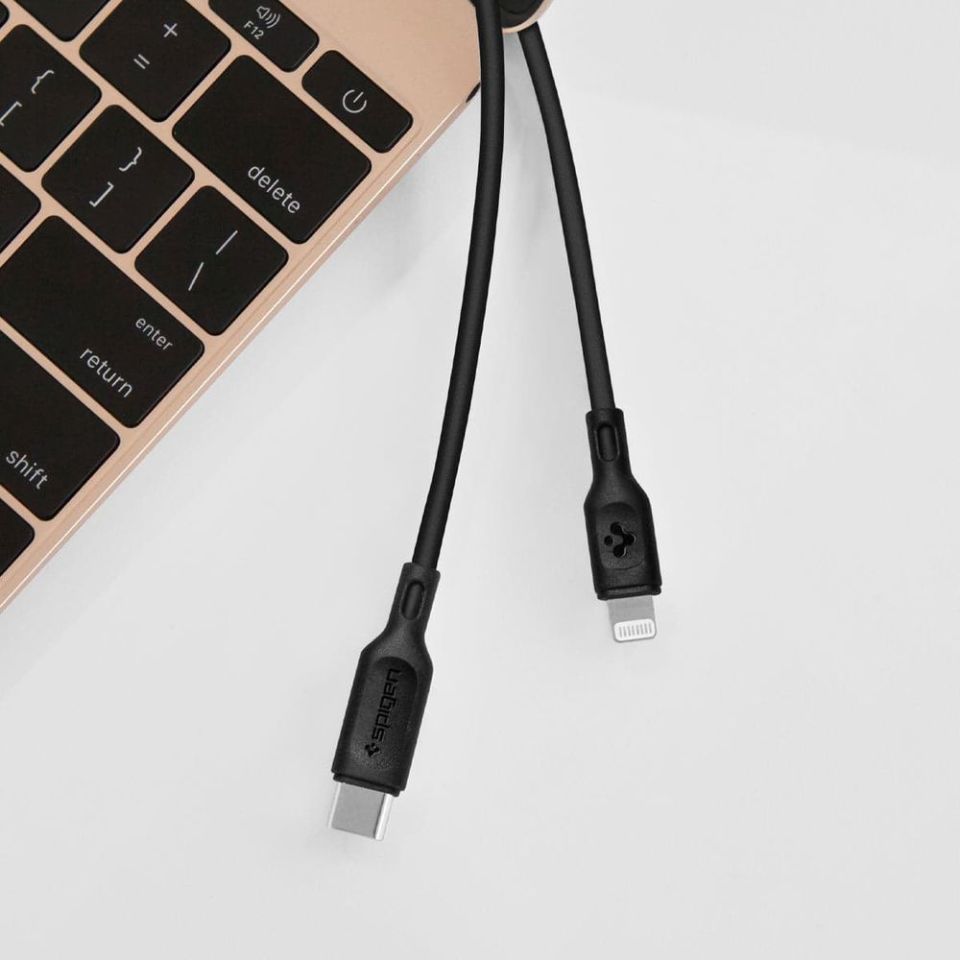 Spigen Essential Apple USB-C to Lightning PD (Power Delivery Destekli) Hızlı Şarj ve Data Kablo MFI Lisanslı (1 Metre) Black