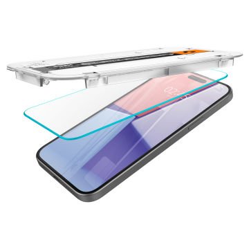 iPhone 15 Plus Cam Ekran Koruyucu Kolay Kurulum, Spigen Glas.tR EZ Fit Slim HD (2 Adet)