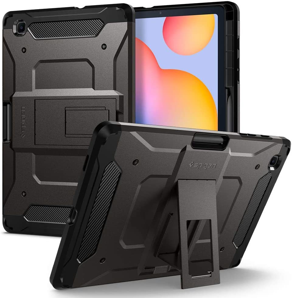 Galaxy Tab S6 Lite Kılıf, Spigen Tough Armor Pro Gunmetal