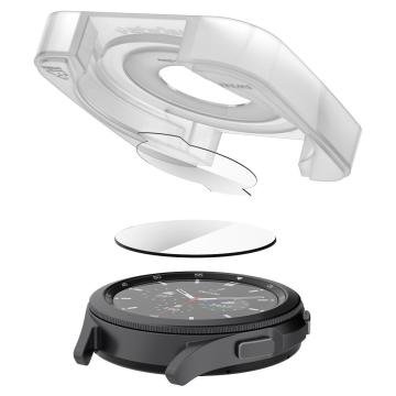 Galaxy Watch 4 Classic (41mm / 42mm) Cam Ekran Koruyucu Kolay Kurulum, Spigen Glas.tR EZ Fit Slim HD (2 Adet)
