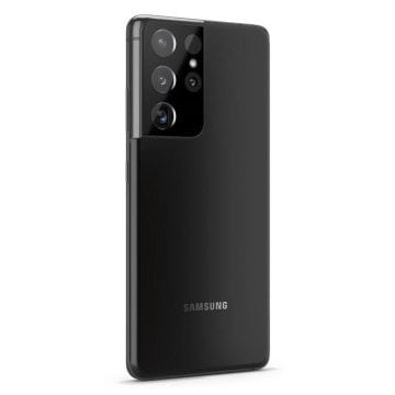 Galaxy S21 Ultra Kamera Lens Cam Ekran Koruyucu, Spigen Glas.tR Optik Black (2 Adet)