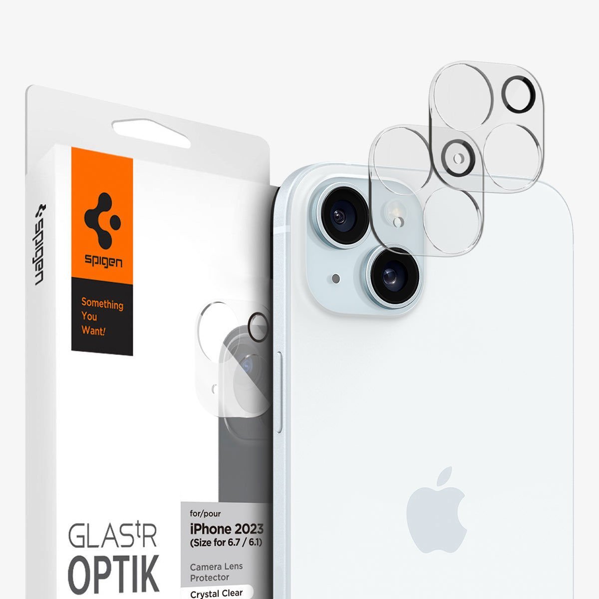 iPhone 15 / iPhone 15 Plus Kamera Lens Camı Koruyucu, Spigen Glas.tR Optik (2 Adet) Crystal Clear