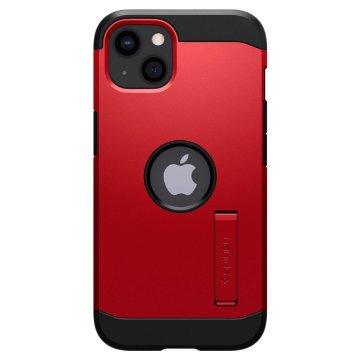 iPhone 13 Kılıf, Spigen Tough Armor Military Grade Red