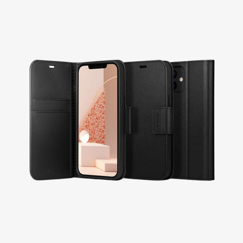 iPhone 12 / iPhone 12 Pro Kılıf, Caseology Câlin Saffiano Saffiano Black