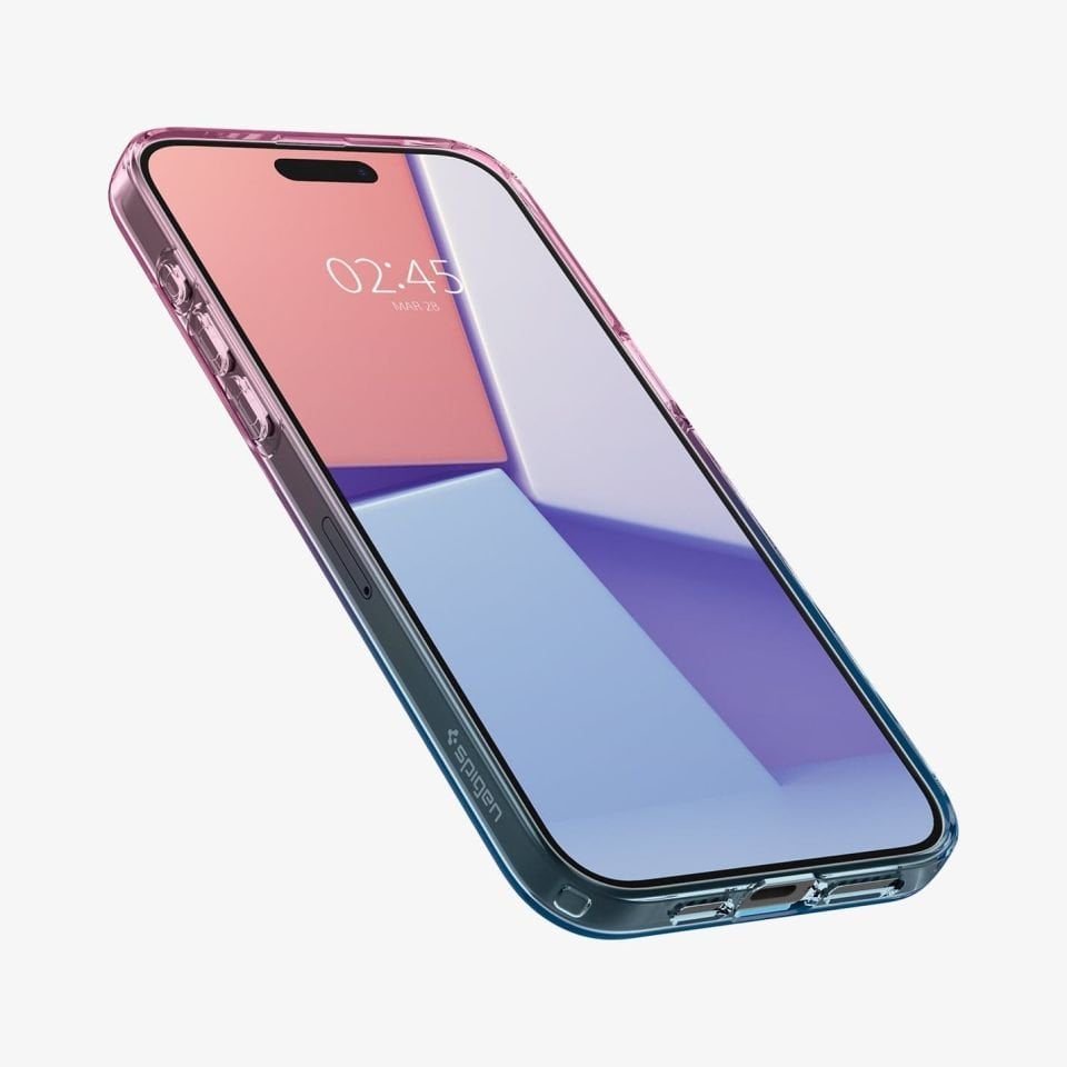 iPhone 15 Pro Kılıf, Spigen Liquid Crystal 4 Tarafı Tam Koruma Gradation Pink
