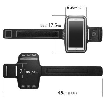 Spigen Velo Armband A700 Universal (Tüm Cihazlarla Uyumlu) Kılıf Spor için Kol Bandı Ter Geçirmez Black