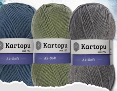 Kartopu Ak-Soft El Örgü İpliği 100 gr