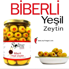 Biberli Yeşil Zeytin 1kg