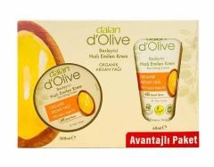 Dalan D'Olive Besleyici Hızlı Emilen Organik Argan Yağı Krem 360 ml + 60 ml