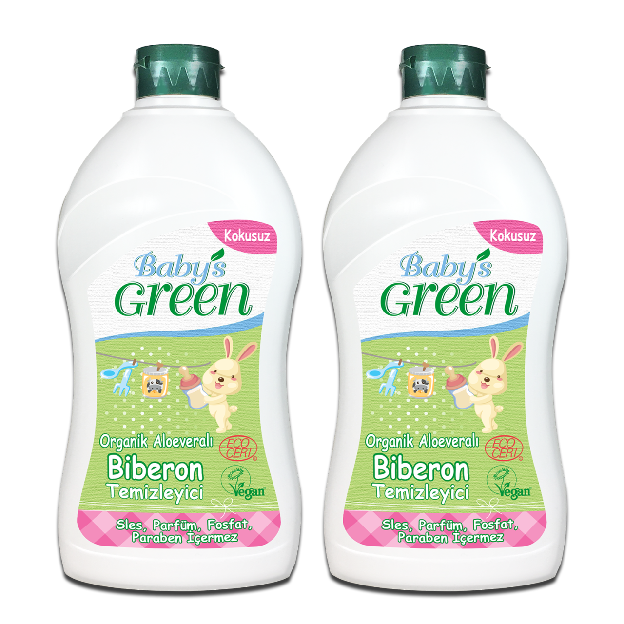 2'li Set Organik Aloeveralı Bebek Biberon Temizleyici- ECO 500 ml