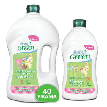 2'li Set  Organik Aloe Veralı Bebek Çamaşır Temizleyici ECO  40 Yıkama + Organik Biberon Temizleyici HEDİYE ECO