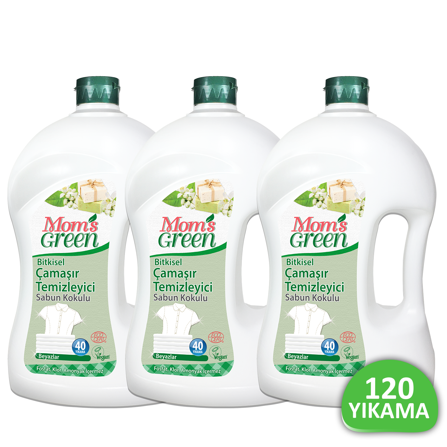 3'lü Set Bitkisel Çamaşır Temizleyici 120 Yıkama- SABUN KOKULU ECO
