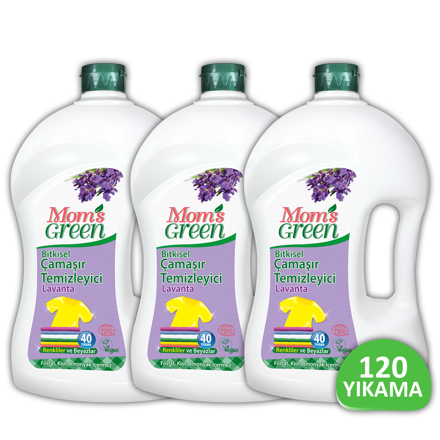 3'lü Set Bitkisel Çamaşır Temizleyici 120 Yıkama - LAVANTA ECO