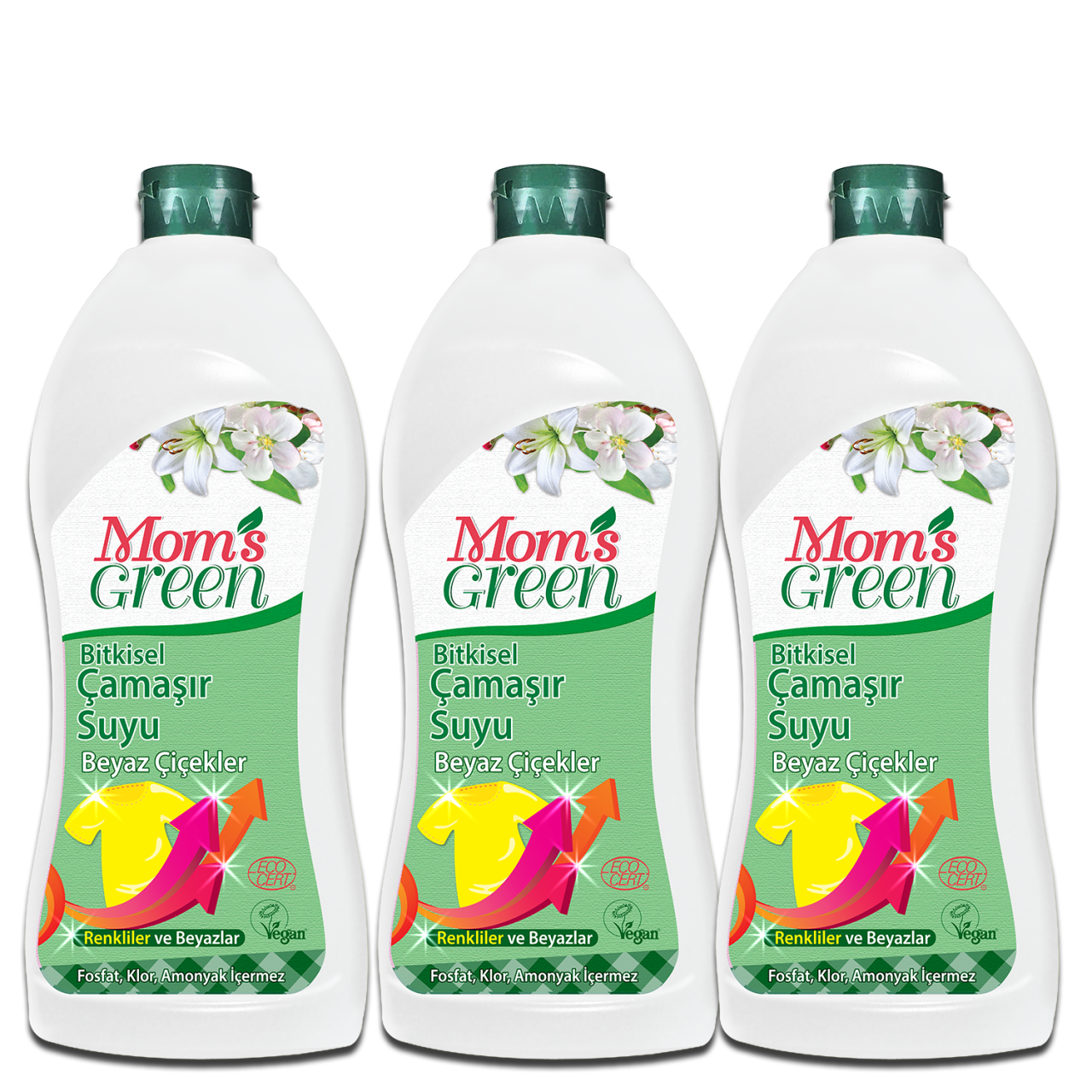 3'lü Set Bitkisel Çamaşır Suyu -  BEYAZ ÇİÇEKLER ECO