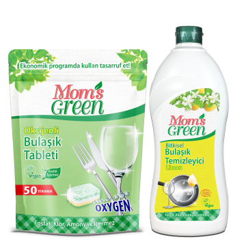 2'li Set Oksijenli Bulaşık Makinesi Tableti - Bitkisel Bulaşık Temizleyici - Limonlu