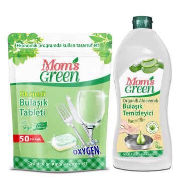 2'li Set Oksijenli Bulaşık Makinesi Tableti - Bitkisel Bulaşık Temizleyici - Aloe Veralı
