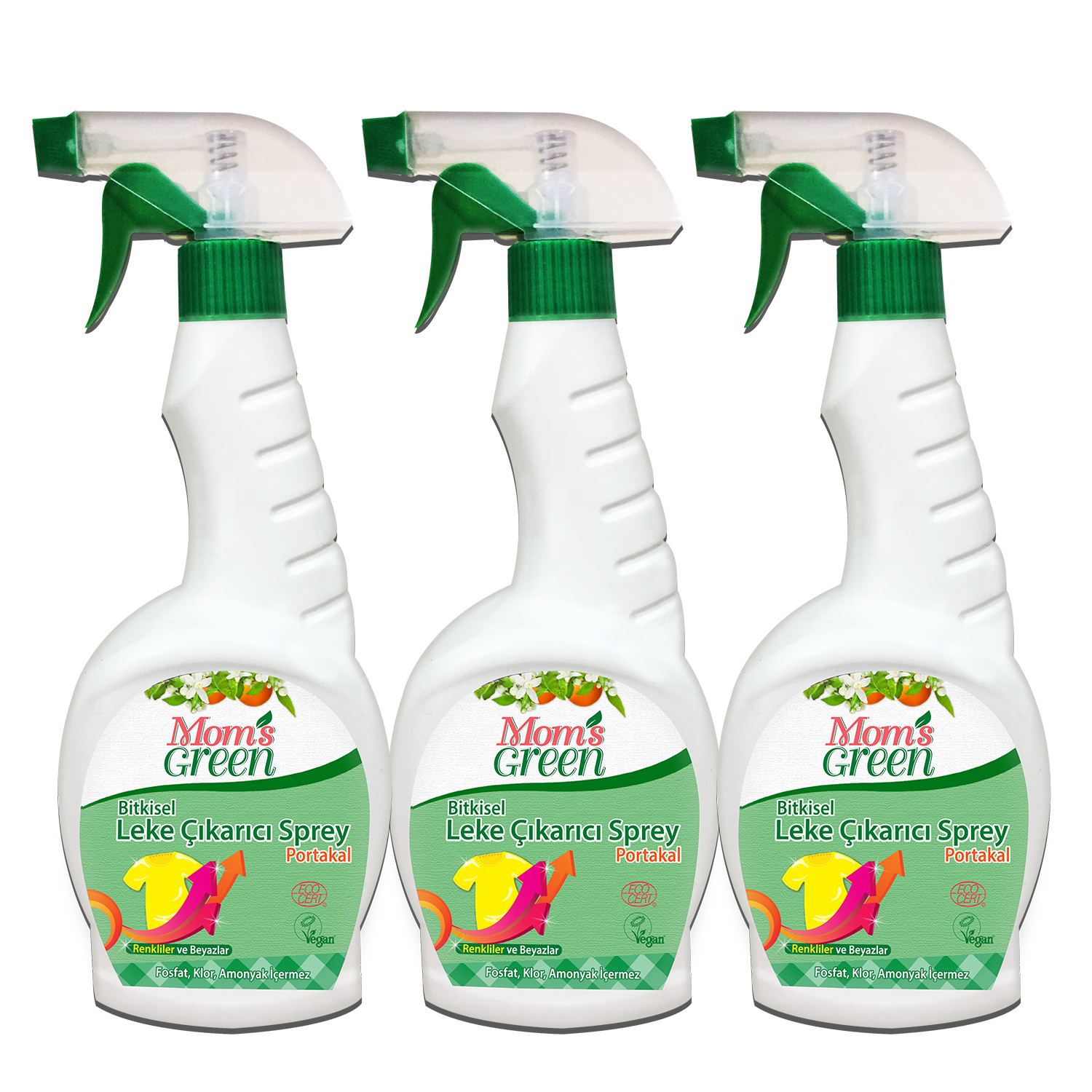 3'lü Set Bitkisel Leke Çıkarıcı Sprey Portakal 750 ml-  ECO