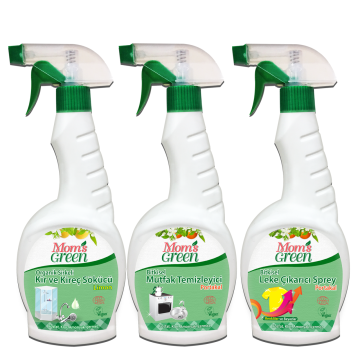 3'lü Set Bitkisel Mutfak Temizleyici Portakal - Organik Sirkeli Kir ve Kireç Sökücü Limon - Bitkisel Leke Çıkarıcı Portakal