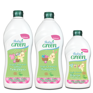 3'lü Set Organik Aloe Veralı Bebek Çamaşır Temizleyici 20 Yıkama - Yumuşatıcı 40 Yıkama - Biberon Temizleyici ECO