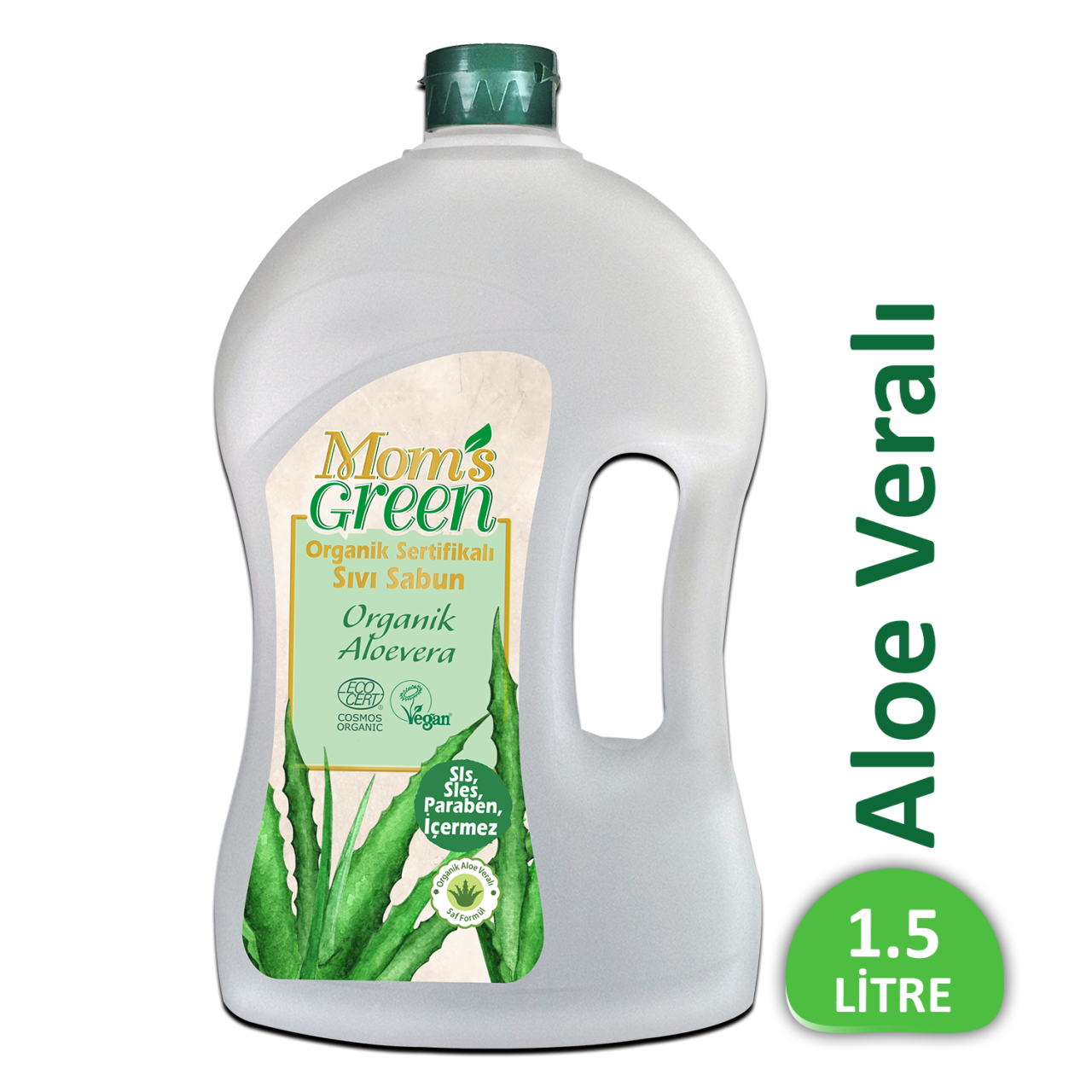 Mom's Green Organik Sertifikalı Sıvı Sabun - Organik Aloeveralı 1.5 LT EcoCosmos