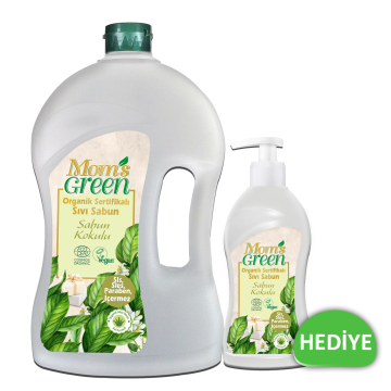 2'li Set Mom's Green Organik Sertifikalı Sıvı Sabun - Sabun Kokulu 1.5 Lt + 500 ml EcoCosmos