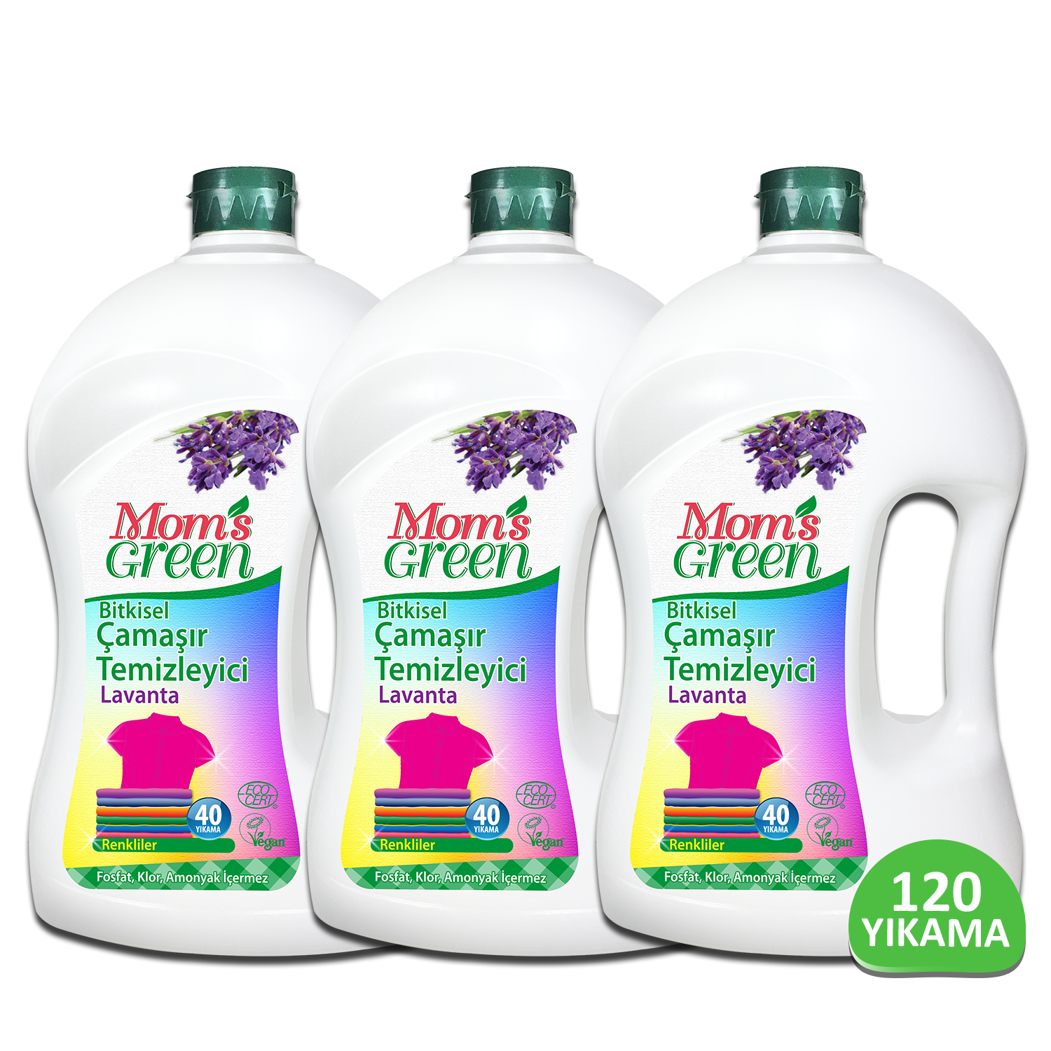 3'lü Set Bitkisel Çamaşır Temizleyici RENKLİLER 120 Yıkama  - ECO