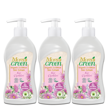 3'lü Set Mom's Green Organik Sertifikalı Sıvı Sabun - Kır Çiçekleri  500 ml 3 Al 2 Öde Eco Cosmos