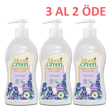 3'lü Set Mom's Green Organik Sertifikalı Sıvı Sabun - Lavanta 500 ml 3 Al 2 Öde Eco Cosmos