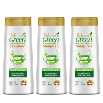 3'lü Set Mom's Green Organik Aloeveralı Şampuan 400 ml 3 Al 2 Öde EcoCosmos
