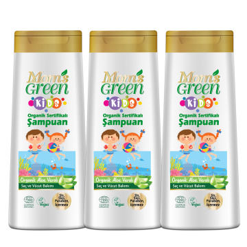 3'lü Set Mom's Green KIDS Organik Aloeveralı ÇOCUK Şampuanı 400ml*3 - EcoCosmos