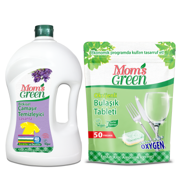 2'Lİ  Set Bitkisel Çamaşır Temizleyici - LAVANTA ECO 40 Yıkama + Oksijenli Bulaşık Tableti