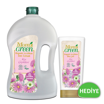 2'li Set Mom's Green Organik Sertifikalı Sıvı Sabun - KırÇiçekleri  1.5 Lt + Duş Jeli 400 ml  EcoCosmos