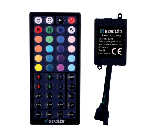 12 Amper 44 Tuşlu RGB Led Kumanda Kontrol Cihazı