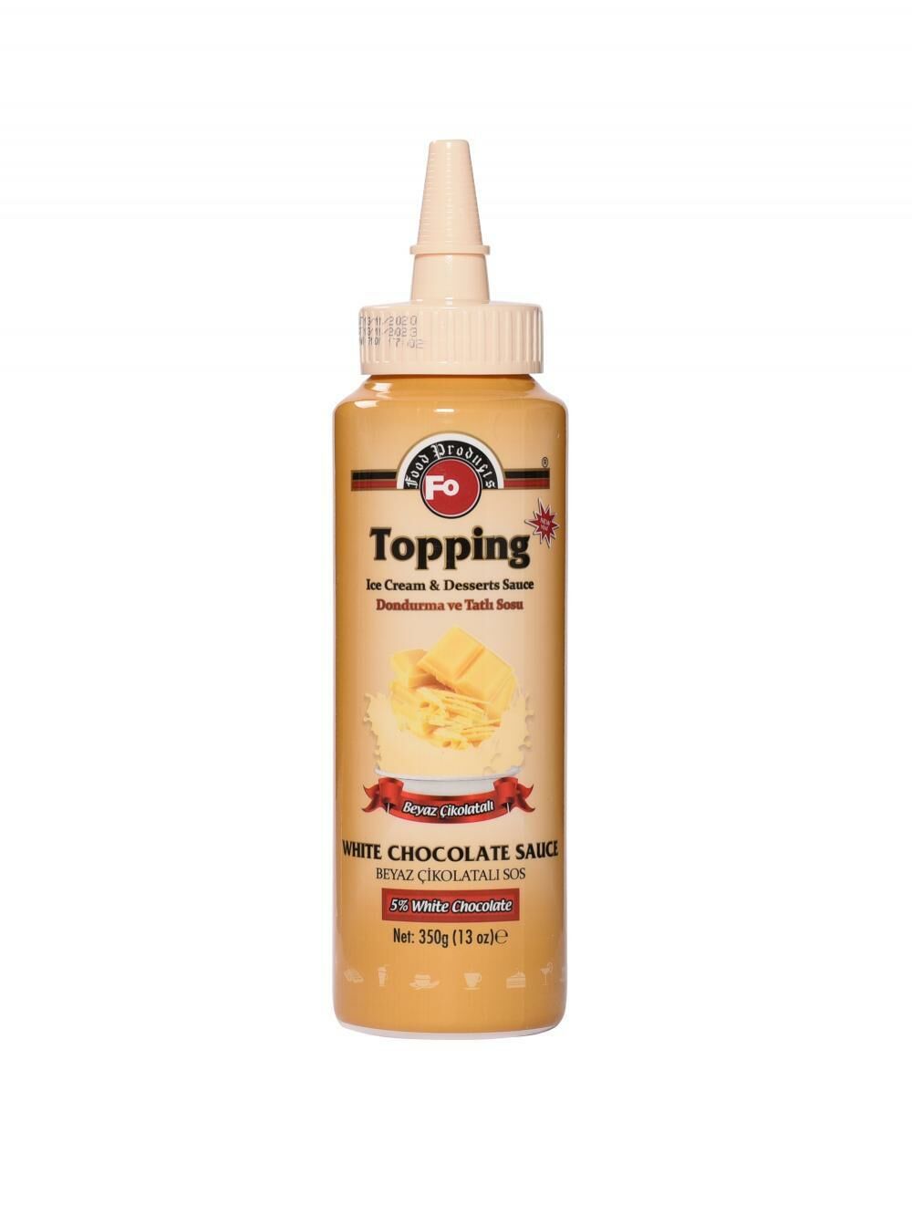 FO BEYAZ ÇİKOLATALI TOPPİNG DONDURMA VE TATLI SOSU 350GR.