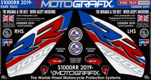 Bmw S1000RR 2019+ Model Motografix Tank Pad+Damla Sticker Takımı