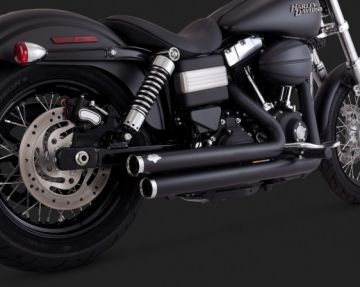 Vance & Hines Wide Glide BIG SHOTS STAGGERED Siyah Egzoz 47935