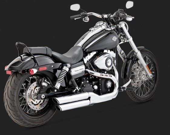 Vance & Hines 2014 Wide Glide TWIN SLASH 3″ Slip On Egzoz 16845