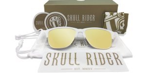 Skull Rider Golden White Güneş Gözlüğü -Metallic